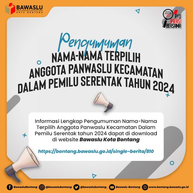 Bawaslu Kabupaten Kota Se-Kaltim Umumkan Panwascam Terpilih, Berikut Daftar Lengkapnya