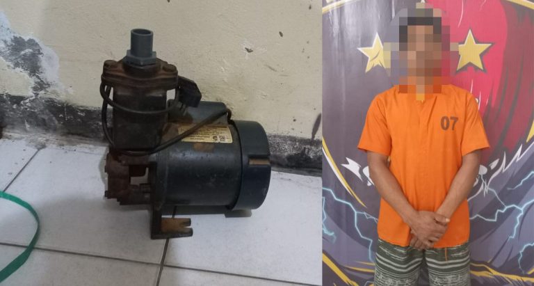 Aksinya Terekam CCTV, Maling Mesin Air Sekolah Ditangkap Polisi