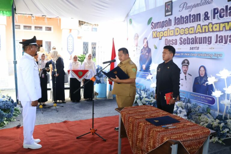 Lantik PAW Kades Sebakung Jaya, Mudyat Noor Minta Dana Desa Fokus Perkuat Ekonomi Masyarakat