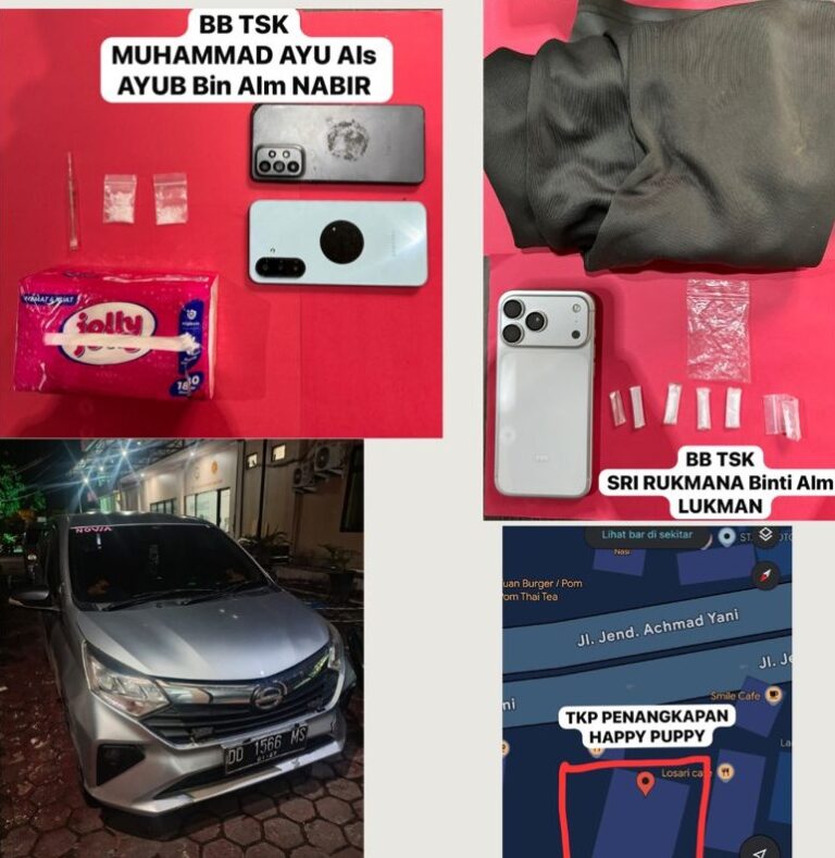 Pasutri di Bontang Ditangkap Satresnarkoba, Polisi Sita 8 Paket Diduga Sabu
