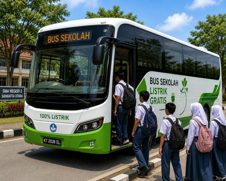 Bus Ramah Lingkungan Mulai Layani Pelajar di Sangatta Utara