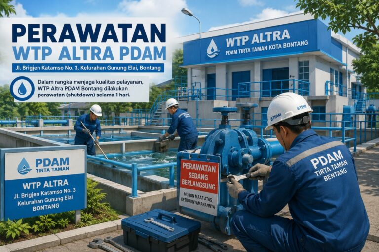 Shutdown WTP Altra Dimulai Pukul 07.00 Wita Hingga Selesai