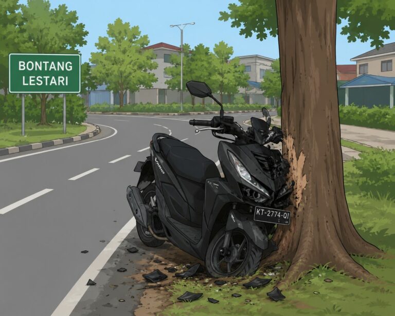 Satlantas Bontang Lakukan Olah TKP Kecelakaan Maut di Jalan Soekarno-Hatta