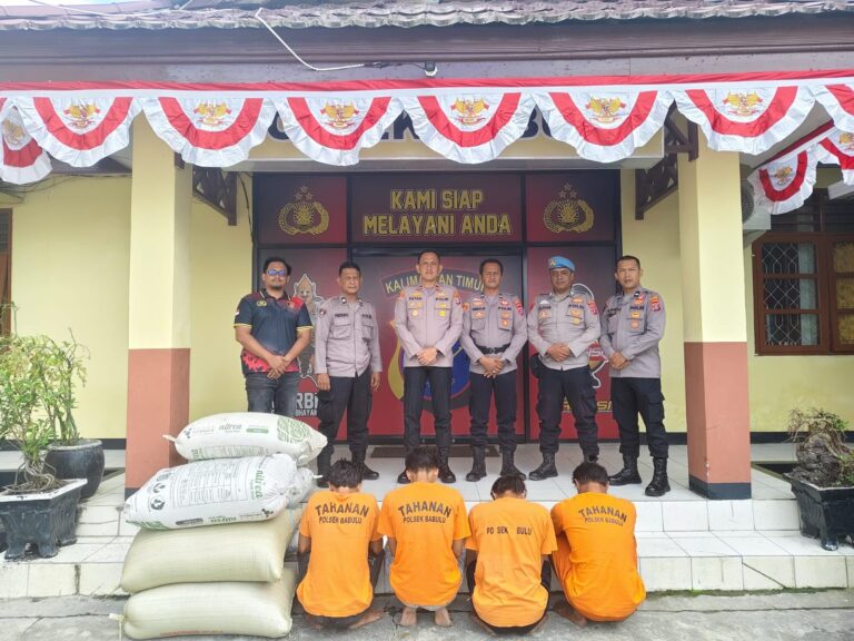 Gudang Pertanian Dibobol, Polisi Ringkus Empat Pelaku Pencurian Padi dan Pupuk di Babulu