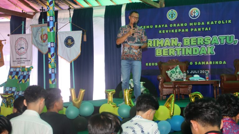 Temu Raya OMK Kevikepan Pantai 2026, Kapolres PPU Ingatkan Generasi Muda Waspadai Hoaks dan Pergaulan Bebas