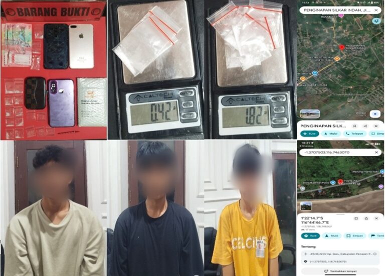 Penggerebekan di Penginapan, Satresnarkoba Polres PPU Sita 12 Paket Sabu dari Tiga Terduga Pelaku